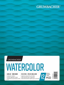 Grumbacher 9"x12" Watercolor Paper Pad, 140 lb. / 300 GSM #26460601011