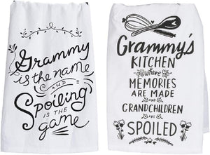 Primitives by Kathy 28"x28" Kitchen Towels Grammy Towel Set, Bundle of 2