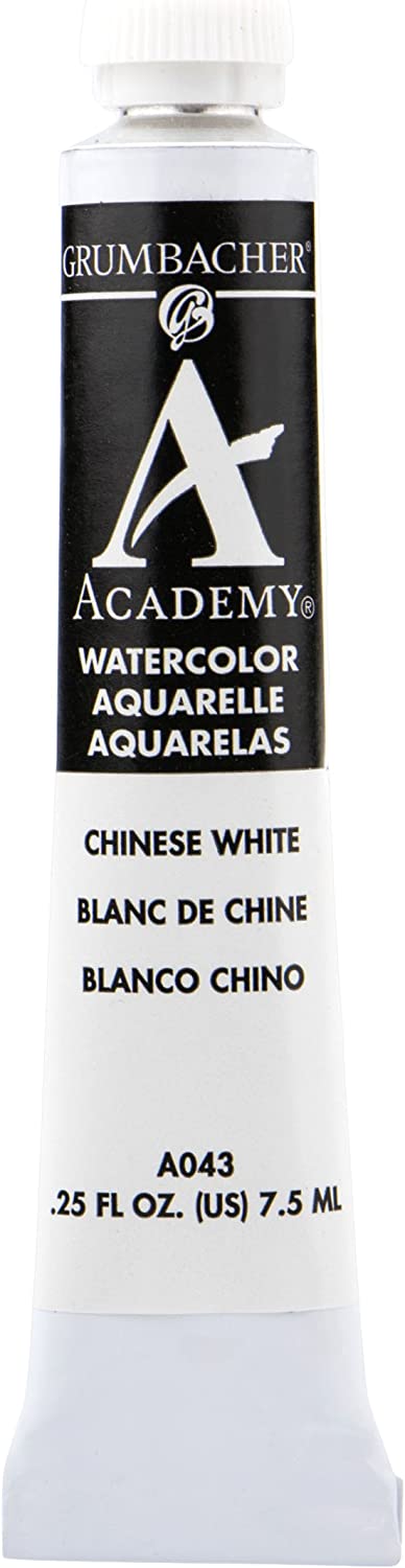 Grumbacher Academy Watercolor Paint, 7.5ml, Chinese White #A043