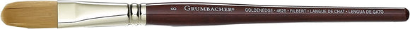 Grumbacher Goldenedge Watercolor Brush, Synthetic Bristles, Size 8 #4625.8