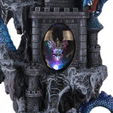 Pacific Giftware 20.75" Guardian Dragon Protecting Castle, Blue #11467