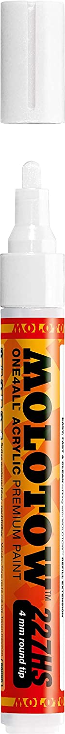 Molotow ONE4ALL Acrylic Paint Marker, 4mm, Signal White #227.211