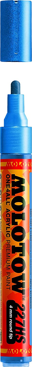 Molotow ONE4ALL Acrylic Paint Marker, 4mm, Metallic Blue #227.302