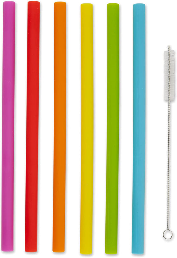 RSVP International Silicone Tip Straws & Cleaning Brush Set — Las Cosas  Kitchen Shoppe