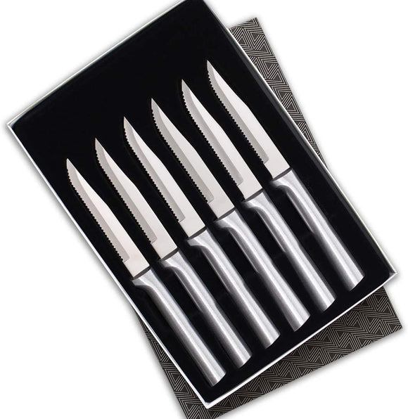Rada Cutlery 6-pc Serrated Steak Knives Gift Set, Silver Handles #S6S