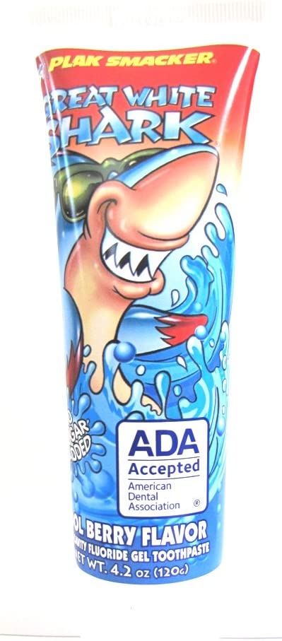 Plak Smacker Great White Shark Cool Berry Flavor Toothpaste, 4.2oz #00157