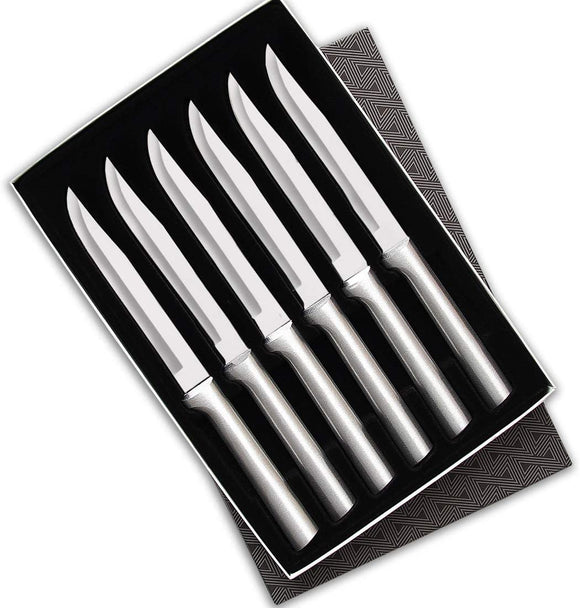 Rada Cutlery Six Utility/Steak Knives Gift Set, Silver Handles #S06