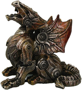 Pacific Giftware Steampunk Metal and Gears Dragon Figurine #10957