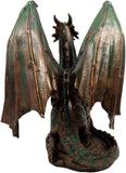 Pacific Giftware 9" Bronzite Dragon Standing on Rock Statue #11544