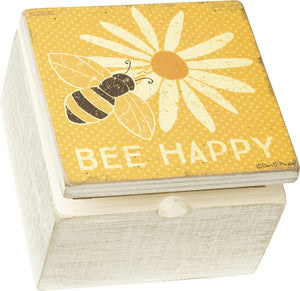 Primitives by Kathy 4"x4" Wooden Box - Bee Happy #35323