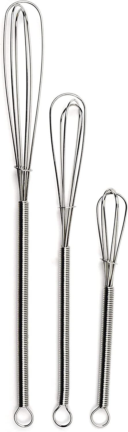 RSVP International 18/8 Stainless Steel Mini Whisks, Set of 3
