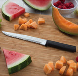 Rada Cutlery 7" Serrated Slicer Knife, Black Handle #W238