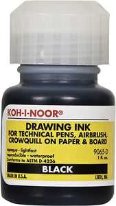 Koh-I-Noor Drawing Ink, 1 Oz. #9065D.BLA