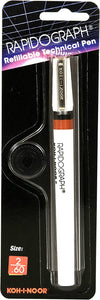 Koh-I-Noor apidograph Technical and Artist Pen .60mm Nib, Black #3165.2