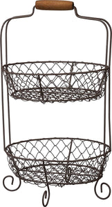 Primitives by Kathy 8.50"x14.75" Wire Basket - Two Tier Round #103187