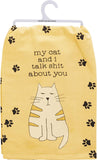 Primitives by Kathy 28"x28" Kitchen Towel - My Cat is Judging You and My Cat and I Talk About You