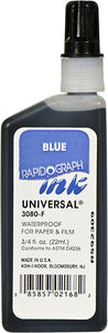 Koh-I-Noor .75oz Dye-Based Universal Drawing Ink, Blue #3080F.BLU