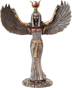 Pacific Giftware 11.8" Egyptian Isis With Open Wings Statue, Bronze #10581