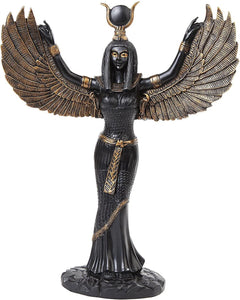 Pacific Giftware 11.88" Egyptian Isis Mythological Black Finish Figurine #10578