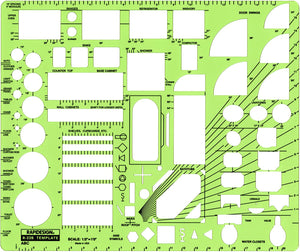 Chartpak 1/2" ABC Architect Drawing Template #R22B