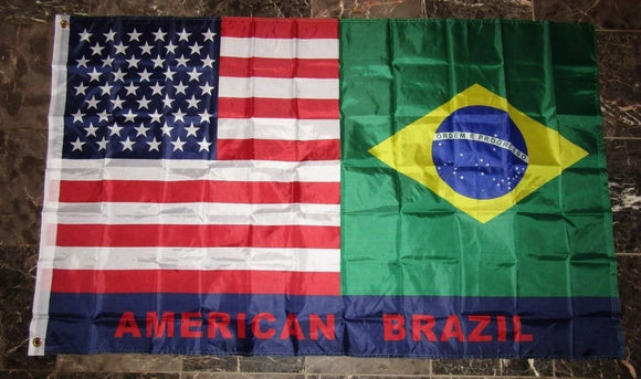 Ruffin Flag Company 3'x5' USA American / Brazil Brazilian Friendship Flag #613447
