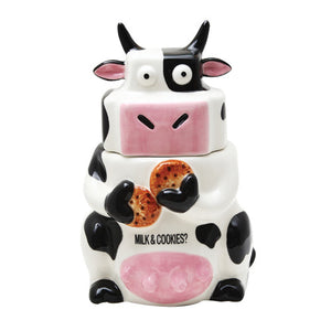 Pacific Giftware 10" Ceramic Cow Cookie Jar Black/White #8804