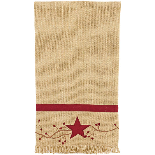 Country House Collection Primitive Star Vine Cotton Burlap Towel 20