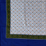 India Arts 60"x60" Buti Print Square Cotton Tablecloth, Blue #TC391-02
