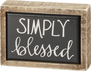 Primitives by Kathy 3.50" x 2.50" Box Sign Mini - Simply Blessed #108310