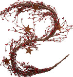 CWI Gifts 40" Pip Berry Garland With Stars, Red and Burgundy #FT2979RB