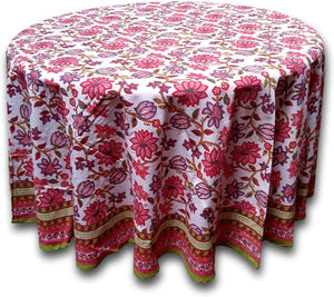 India Arts 90" Round Floral Tablecloth #TC400-02