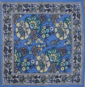 India Arts 18"x18" French Country Floral Print, Blue #TN397-05