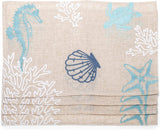 DII Design Imports Seashore Embroidered Placemat #751550, Set of 4