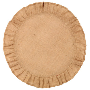 Country House Collection 16" Ruffled Burlap Round Mat #93180
