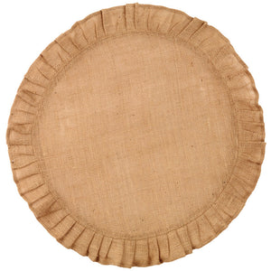 Country House Collection 20" Ruffled Burlap Round Mat #93183