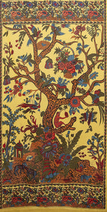 India Arts 44"x88" Tree of Life Print Curtain - Mustard #CT051-01