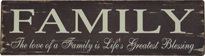 CWI Gifts 11"x3" Family Blessing Wood Sign #GM2519A