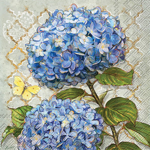 Boston International 6.5"x6.5" Blue Heirloom Flowers Lunch Napkin #L783100