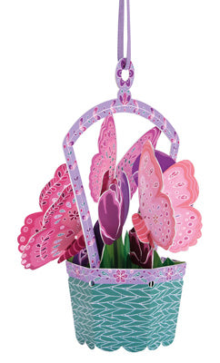 Boston International Santoro Chandelier Greeting Card, Tulips Butterfly #SCL010