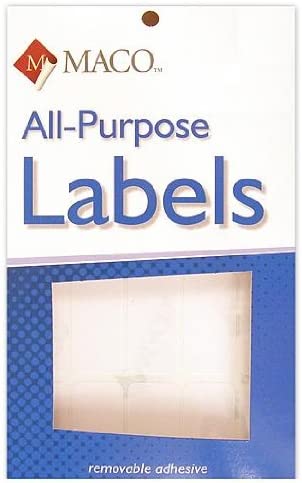 Maco White Rectangle,  Multi-Purpose Labels, 5/16 x 1/2