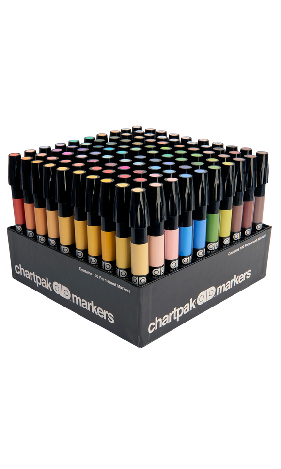 AD Marker The Original Chartpak 100 Assorted Colors Marker#AD100