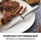 Rada Cutlery 7-3/4" Serrated Steak Knife, Silver Handle #R105