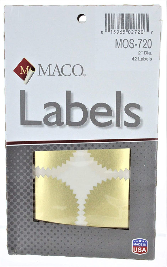 Maco Notary Gold Seal Labels, 2