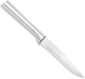 Rada Cutlery 7-3/4" Serrated Steak Knife, Silver Handle #R105