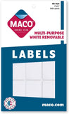 Maco Multi-Purpose Labels Removable, 1 x 1-1/2", White Rectangle #MMS-1624