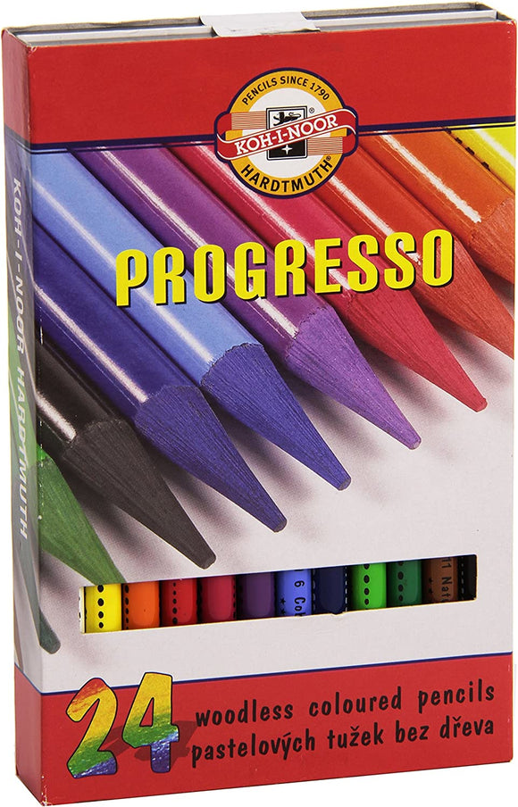 Koh-I-Noor Progresso Woodless Coloured Pencil Set, Set of 24 #FA8758.24