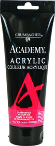 Grumbacher Academy Acrylic Paint, Gloss, 200ml, Cadmium Red Medium Hue #C025P200