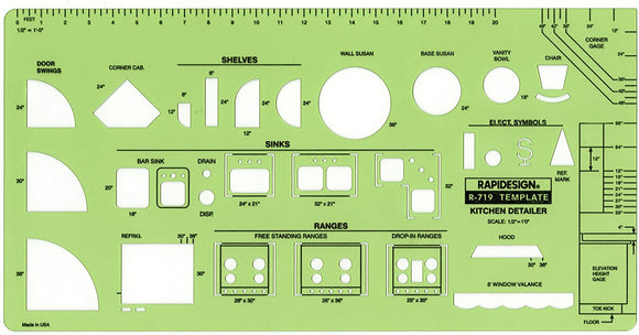 Chartpak Kitchen Detailer Template with 1/2