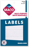 Maco White Rectangular Multi-Purpose Labels, 1 x 3", #MMS-1648