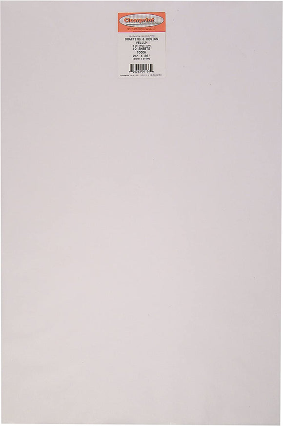 Clearprint 1000H Design Vellum Sheets, 16 lb., 100% Cotton, 24